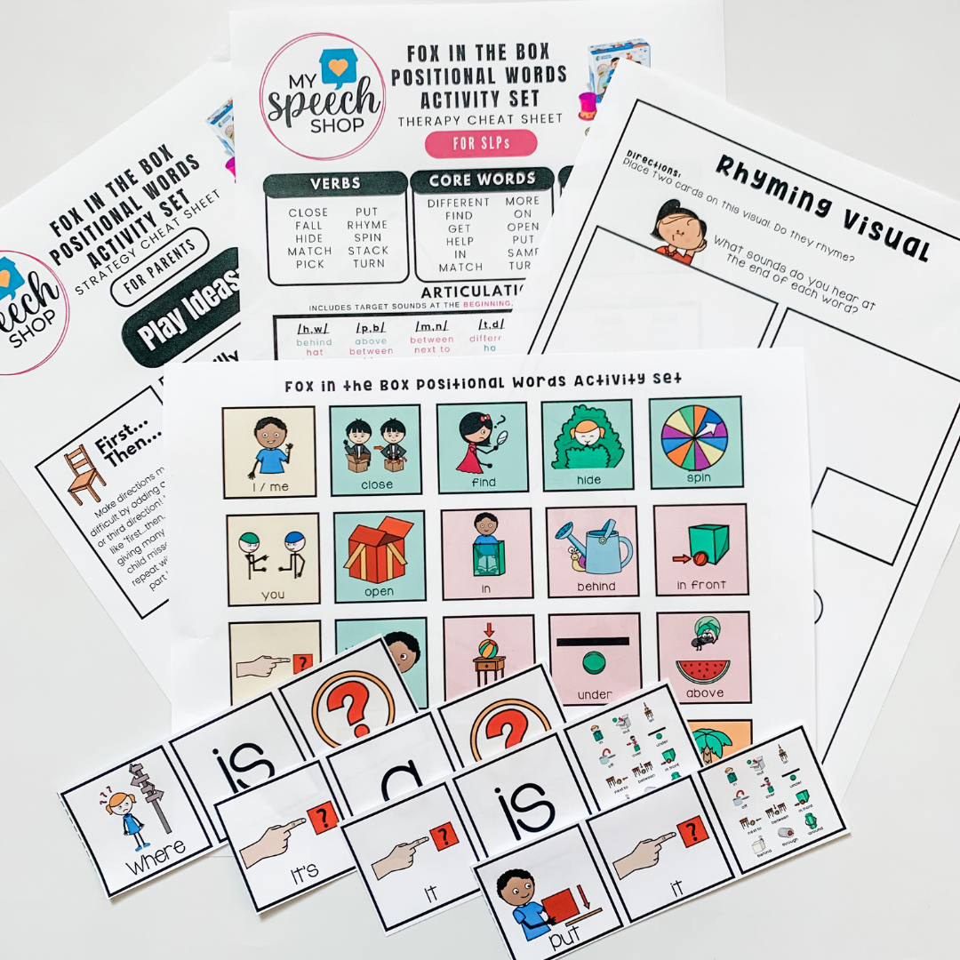 Fox In The Box Positional Words Activity Set My Speech Shop Fox in the box positional words activity set my speech shop