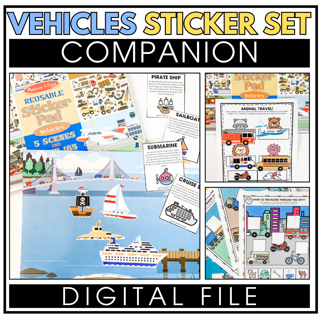 Vehicles Sticker Set Digital Companion – My Speech Shop